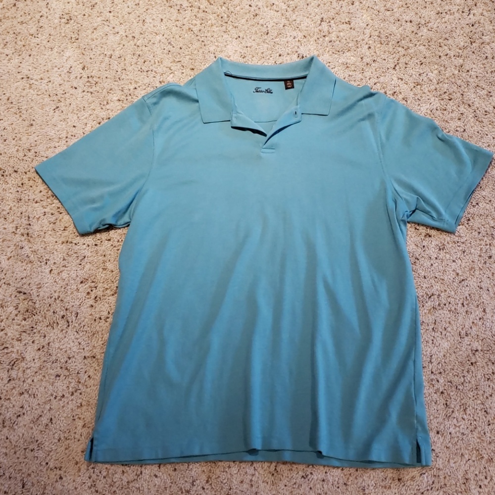 Mens Short Teal Sleeved Shirt